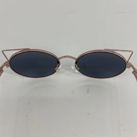 Matthew Williamson Round Mirrored Winged Cat Eye Rose Gold Tone Sunglasses - Picture 9 of 10